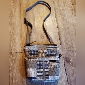 Patchwork Crossbody Bag - Brown and Blue